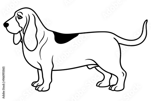 Basset Hound silhouette vector illustration