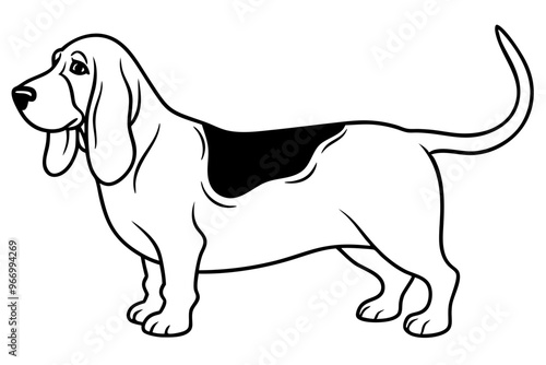 Basset Hound silhouette vector illustration