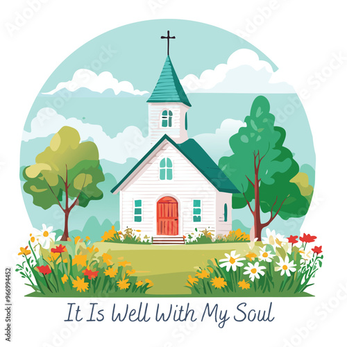 It Is Well With My Soul.  Christian Design. Jesus Design. Use as digital print, flyer, card or T Shirt Design.