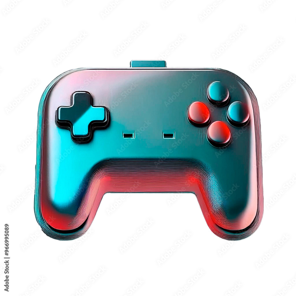3D metallic gamepad icon with uniform metal and isolated background 3D metallic gamepad icon with uniform metal and isolated background