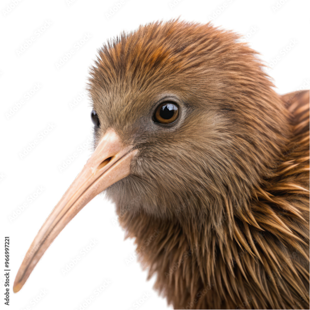 Fototapeta premium Kiwi Bird portrait isolated on transparent background