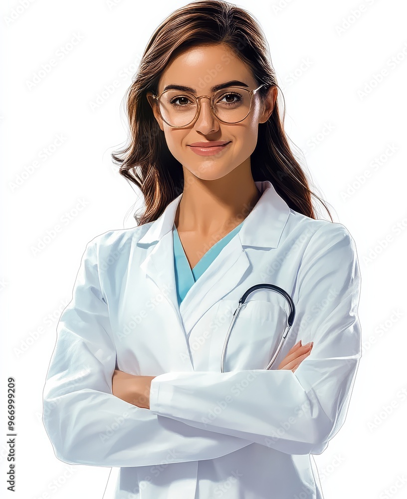 Image of a female scientist with a clear background for versatile use. Image of a female scientist with a clear background for versatile use.