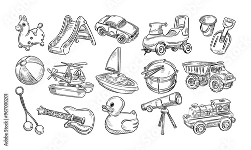children toys handdrawn collection