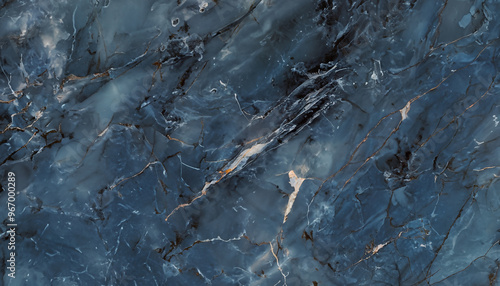 High-Gloss Blue Marble Texture with Granite Surface Design for Italian Slabs, Wall, and Floor Tiles