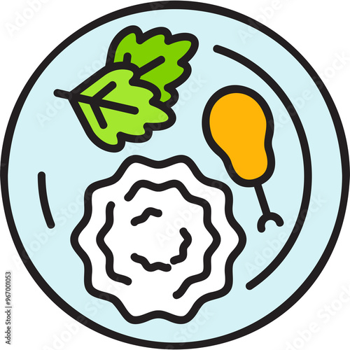 Healthy Plate Icon Sticker