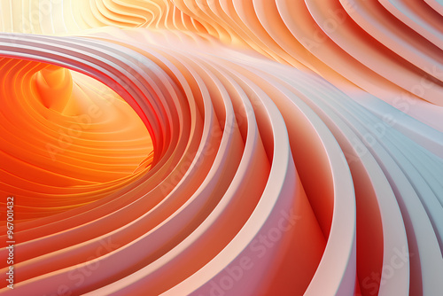 Fototapeta Naklejka Na Ścianę i Meble -  The image is a colorful abstract piece with a lot of white and orange lines