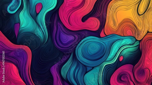 Abstract colorful line art illustration for use as a background