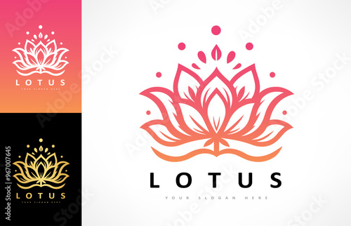 Lotus flower logo vector design