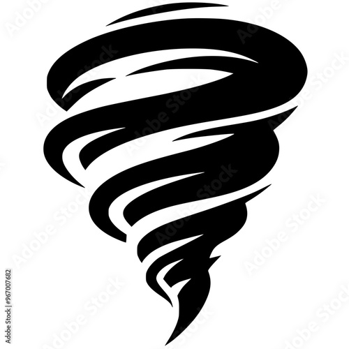 Silhouette of a violent tornado