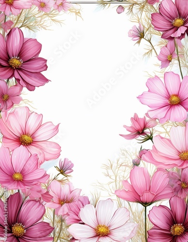 Wallpaper Mural コスモスのフレーム　縦型 Torontodigital.ca