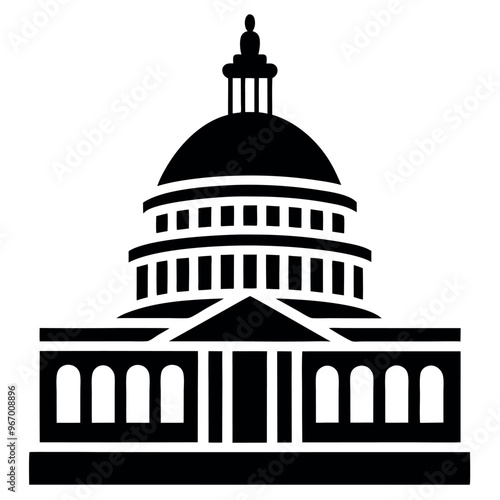 capitol icon vector art illustration