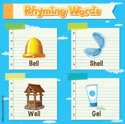 Rhyming Words Illustration