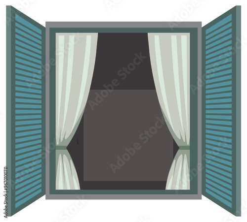 Open Window with Curtains