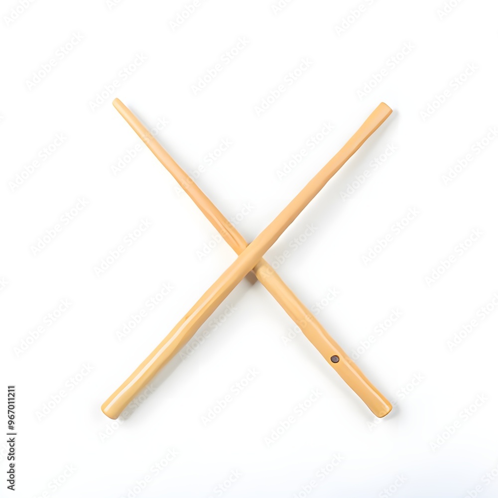 A set of wooden chopsticks crossed at the middle, isolated on white. A set of wooden chopsticks crossed at the middle, isolated on white.