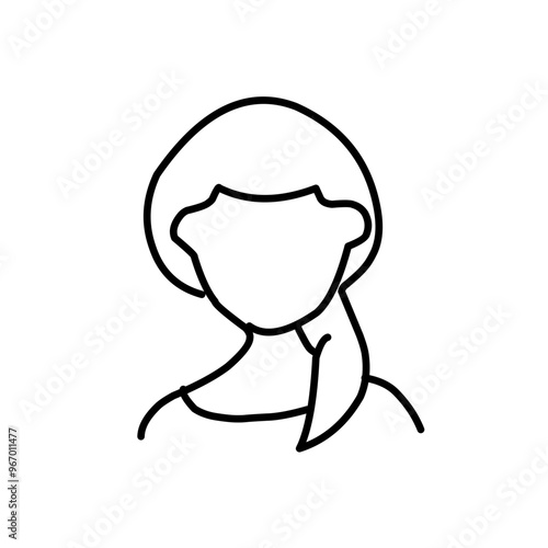 Woman wig line outline icon