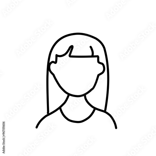 Woman wig line outline icon