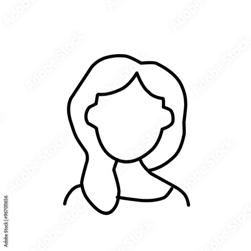 Woman wig line outline icon