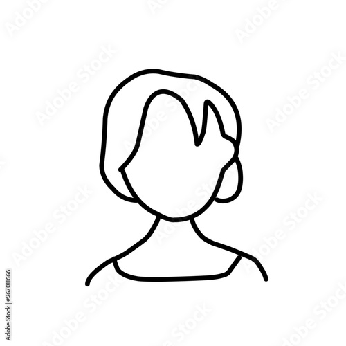 Woman wig line outline icon