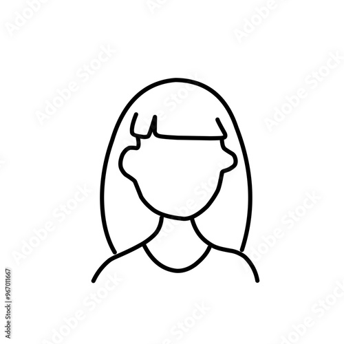 Woman wig line outline icon