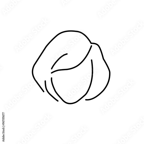 Woman wig line outline icon