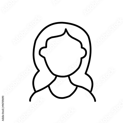 Woman wig line outline icon