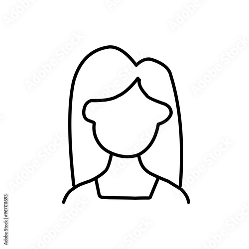 Woman wig line outline icon