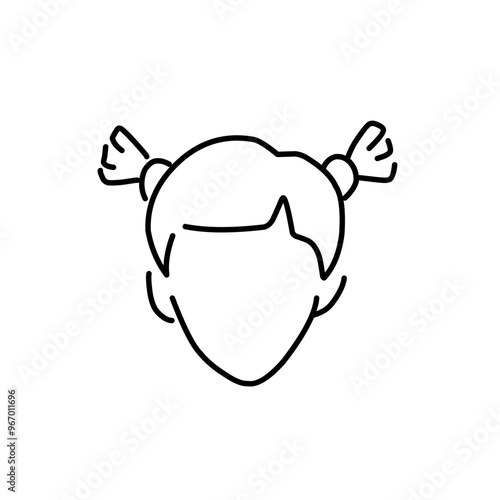 Woman wig line outline icon