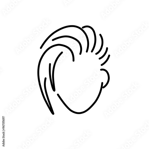 Woman wig line outline icon