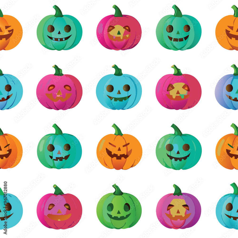 Fototapeta premium Halloween seamless pattern with pimpkeen. Vector illustration. stock illustration.