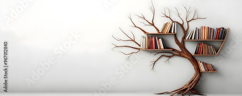 Wooden Tree Shaped Bookshel...