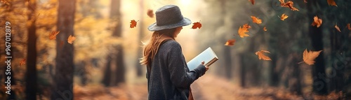 Woman Wandering Through Aut...