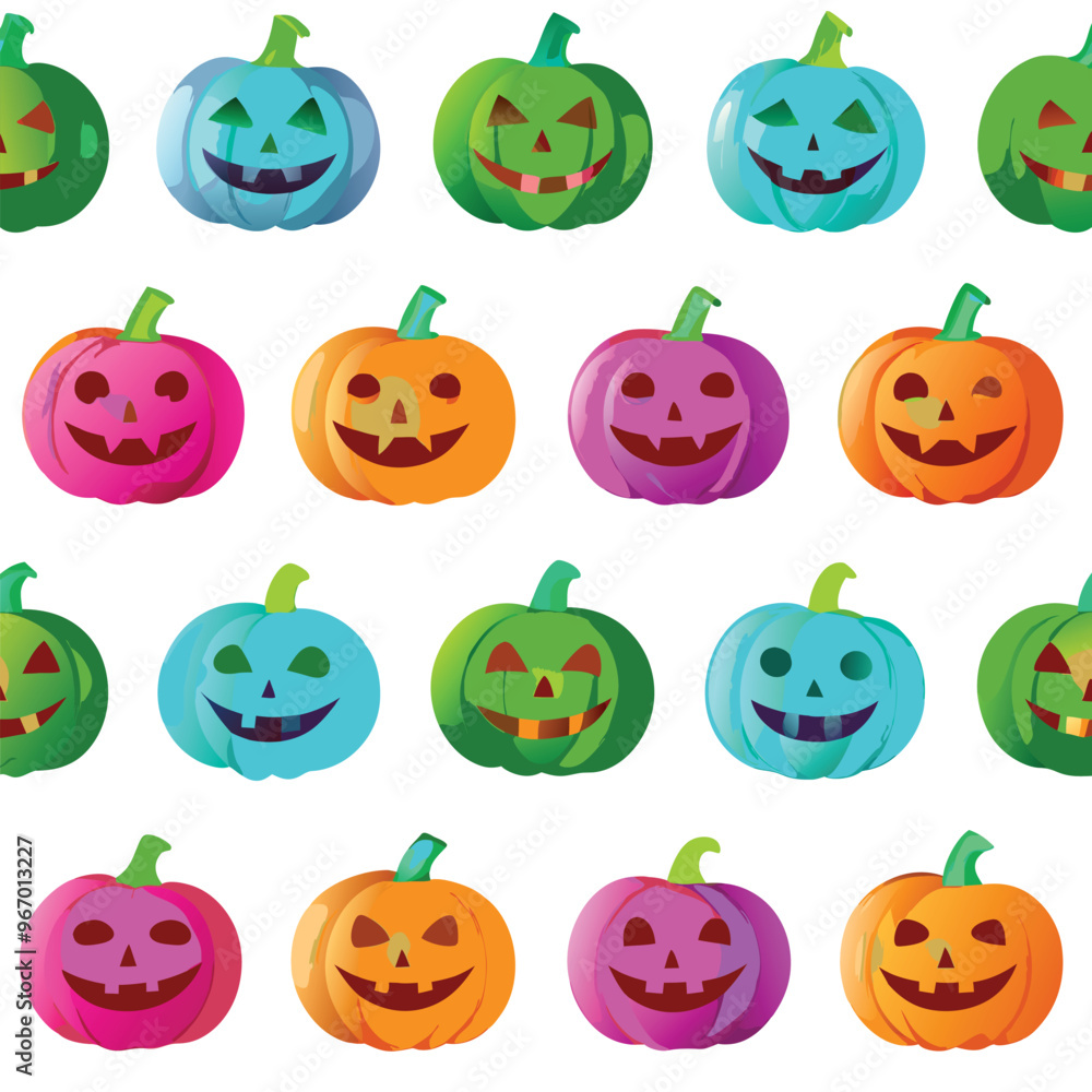 Halloween seamless pattern with pimpkeen. Vector illustration. stock illustration.