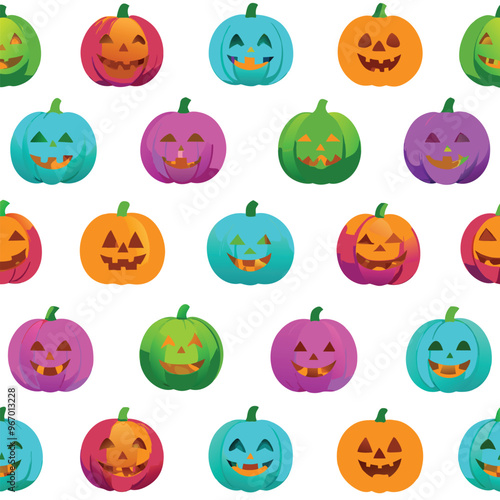 Halloween seamless pattern with pimpkeen. Vector illustration. stock illustration.