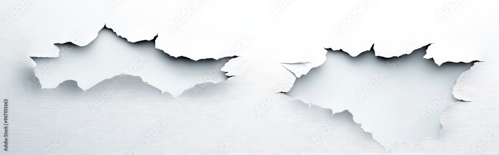 A collection of torn paper strips arranged on a white background for a line effect. A collection of torn paper strips arranged on a white background for a line effect.