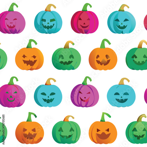 Halloween seamless pattern with pimpkeen. Vector illustration. stock illustration.