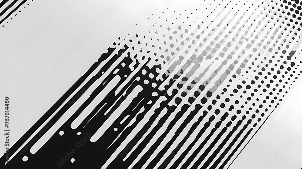 Abstract Black and White Striped Pattern with Dots Abstract Black and White Striped Pattern with Dots