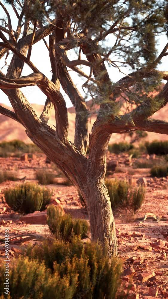 A tree stands in the desolate Nevada desert, showcasing resilience in a harsh environment. A tree stands in the desolate Nevada desert, showcasing resilience in a harsh environment.