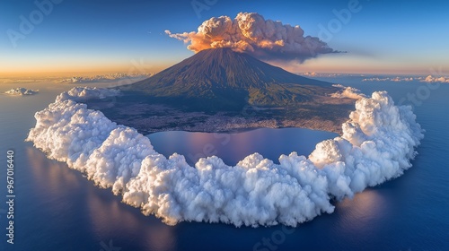 Volcanic eruption with lava...