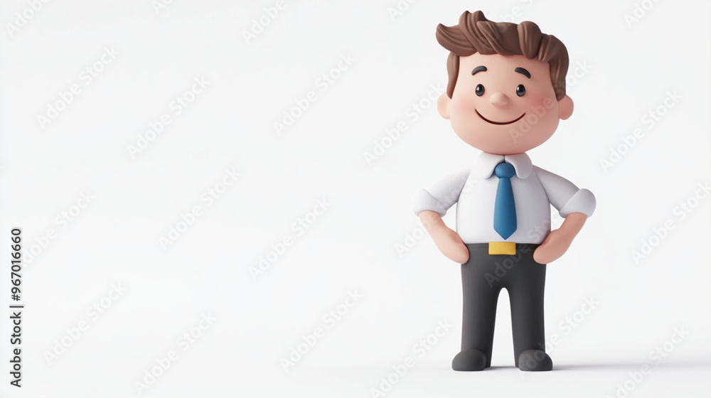 3d model of employer, business man, white background, stylized model 3d model of employer, business man, white background, stylized model