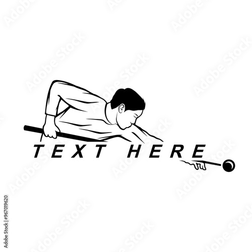 logo of people playing billiard ball side view vector