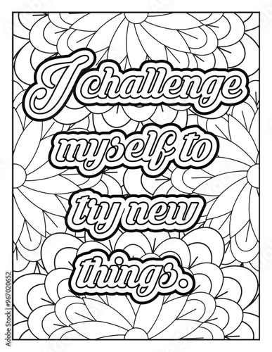 Positive quote coloring page for kids. Motivational Swear word. Inspirational quote coloring page for adults. Motivational quote coloring page. Affirmative quote coloring page. Motivational typography