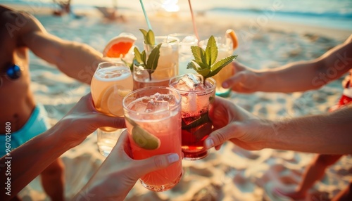 Sandy Cheers: Beach Party Toasting Fun with Friends