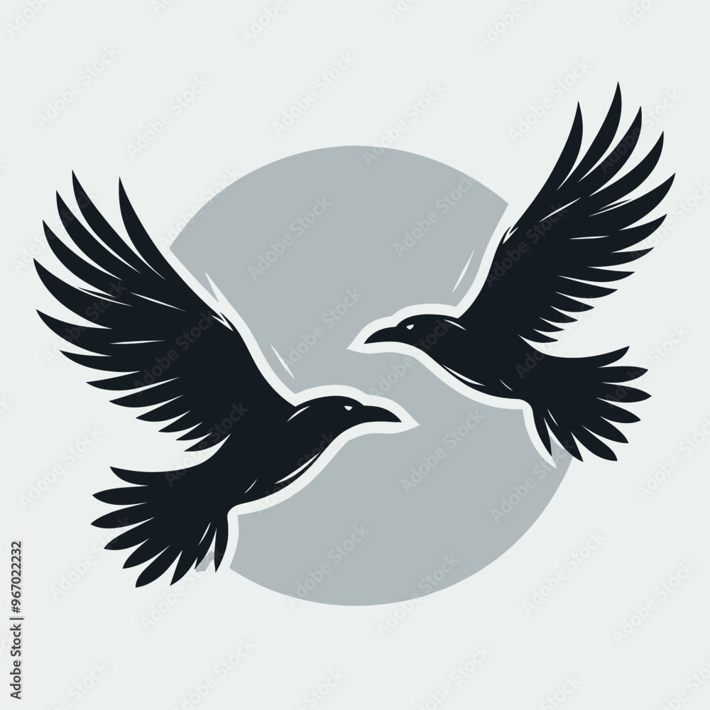 Fototapeta premium minimalistic design of two stylized birds and animals