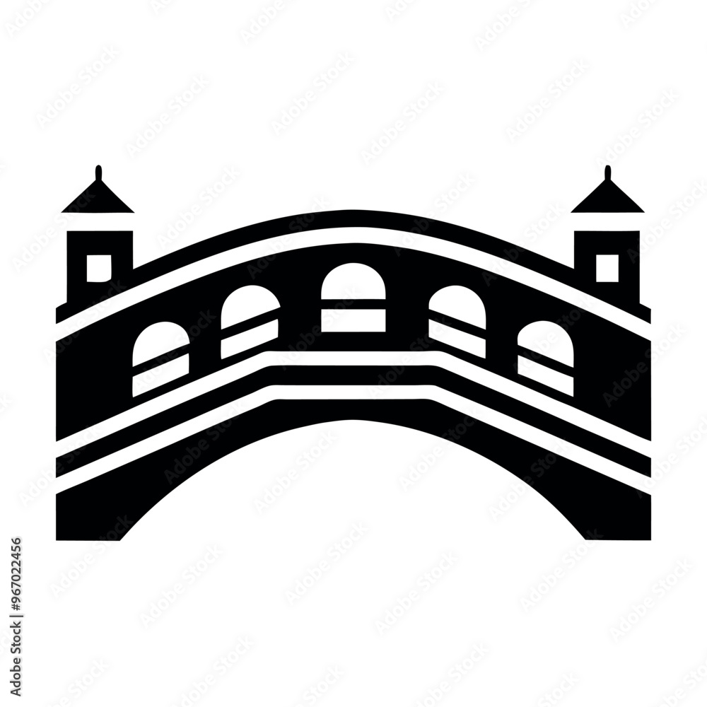 Rialto bridge icon vector art illustration Rialto bridge icon vector art illustration