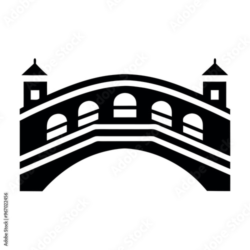 Rialto bridge icon vector art illustration