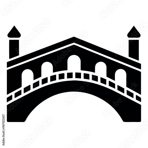 Rialto bridge icon vector art illustration