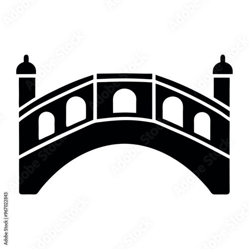 Rialto bridge icon vector art illustration