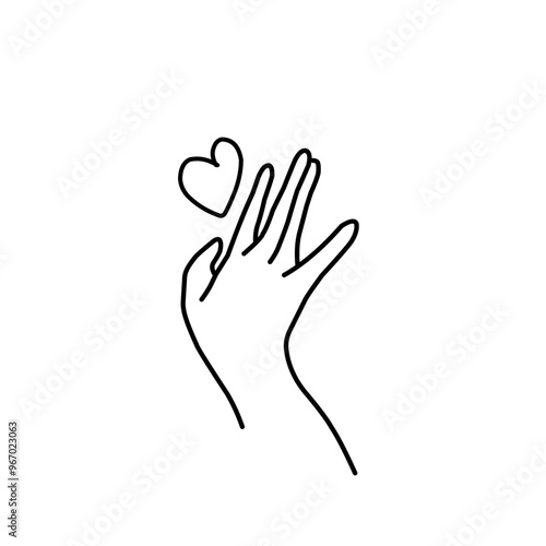 Hand with love icon vector illustration