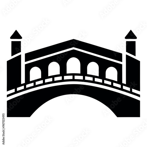 Rialto bridge icon vector art illustration