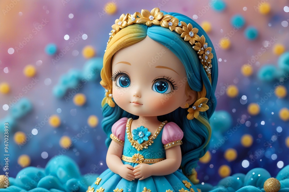 Cute little 3D doll in children's cartoon style, animated fantasy. Artistic background. Artistic illustration. Cartoon stylized illustrated art. Cute little 3D doll in children's cartoon style, animated fantasy. Artistic background. Artistic illustration. Cartoon stylized illustrated art.